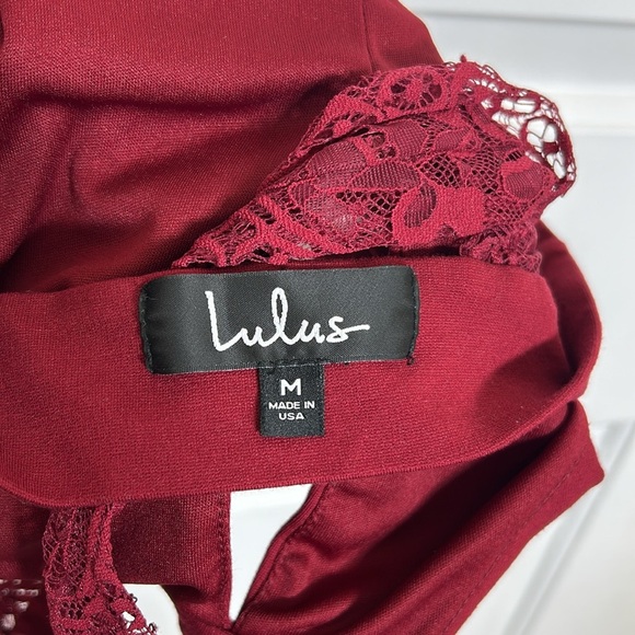 Lulus Burgundy Halter Back Lace Top - Picture 4 of 6
